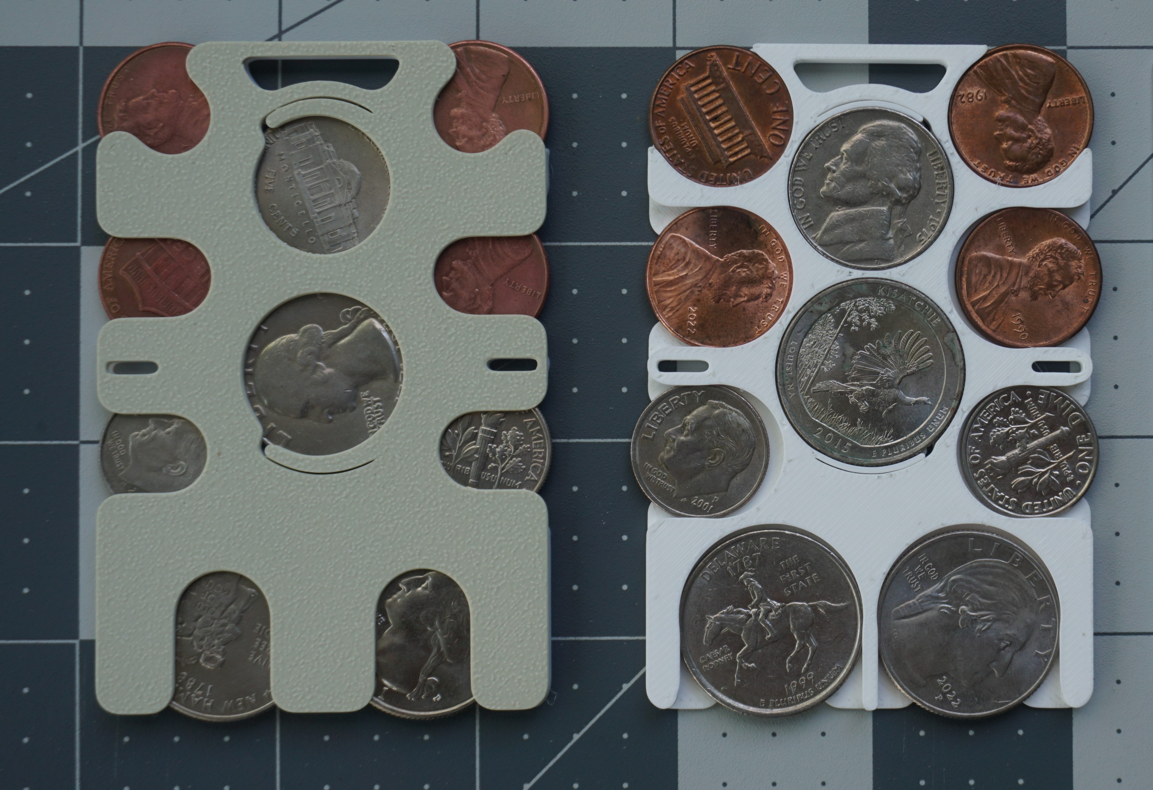 Optimized wallet-sized coin holder
